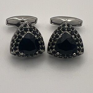 Elegant Black and Silver Cufflinks
